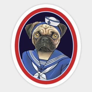 Sailor Pug Sticker